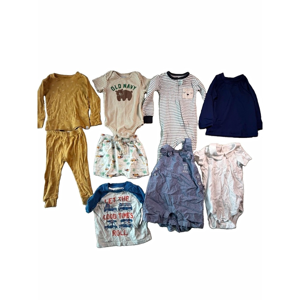Baby Boys Clothes Lot 6-12M 12-18M Old Navy Cat & Jack Romper Pajamas